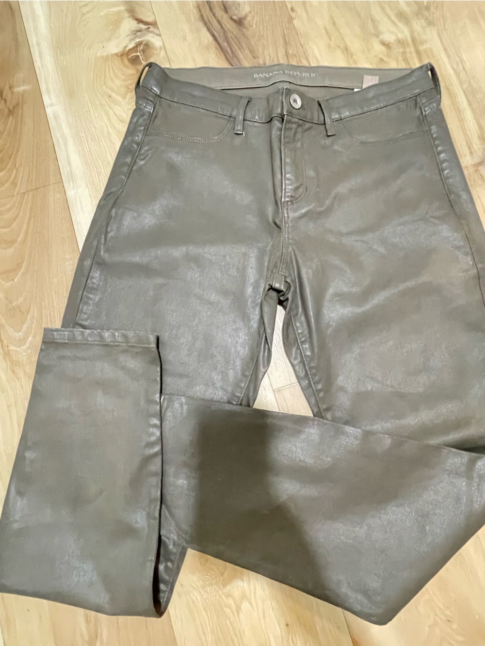 Banana Republic Olive Faux Leather skinny pants